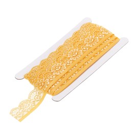 MECCANIXITY Lace Trim Vintage Crochet 0.98" x 10yards Yellow Stretch Lace Ribbon for DIY Scrapbooking Clothes Fabric Wedding Decoration Gift Wrap