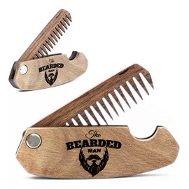 L Peine Plegable De Madera Tamaño De Bolsillo Color Marron