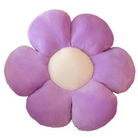 lannery Flower Plush Throw Pillows, Flower Floor Pillow Seating Cushion Toy for Reading, Room, Watching TV (25.6", Purple)