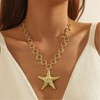 Gold Starfish Pendant Necklace for Women Big Starfishes with Twisted