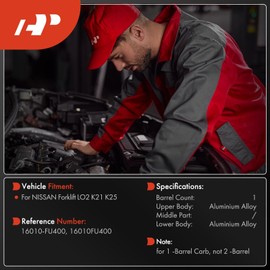 A-Premium 1 Barrel Carburetor Compatible with NISSAN Forklift LO2 K21 K25, Replace# 16010-FU400, 16010FU400, Mechanical Choke