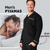 CityComfort Men's Long Pyjamas with Button Placket Lounge Set M