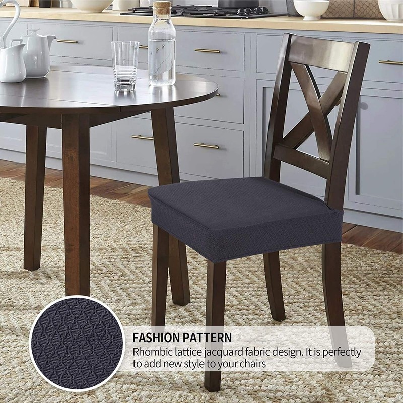 smiry Dining Chair Seat Covers, Jacquard Dining Chair Seat Protectors,