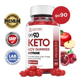 Go 90 Keto ACV Gummies Extreme Formula 2000MG with Pomegranate Juice Beet Root B12 60 Gummys