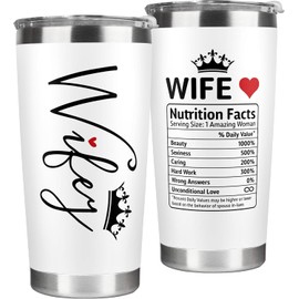 Gifts for Wife from Husband - Wife Gifts - Wedding Anniversary for Women, Valentines, Birthday Gift Ideas, Mothers Day, Christmas Gift for Her - Romantic Love Cup for Her - 20 Oz White Tumbler