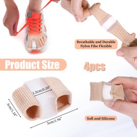 cobee 4 Pcs Bunions Gel Toe Separators, Bunion Corrector Toe Spacers, Big Toe Straightener Bunion Pads for Overlapping Toe, Breathable Toe Corrector Protector Women And Men(4 pcs)