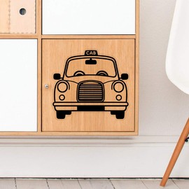 Large 210mm 'Black Taxi Cab' Transparent/Clear Sticker Decal for Windows/Cars/Walls (DC00137006)