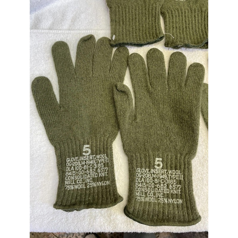 Genuine US Military US GI Glove Inserts Size 5 Cold