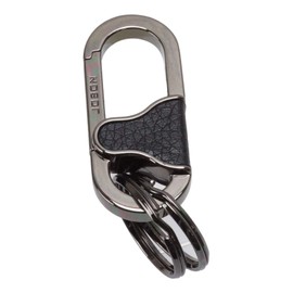 prendre PR-ZB213 Double Ring Key Ring, Key Ring, Carabiner Hook, Fashion Design, Men's, Black