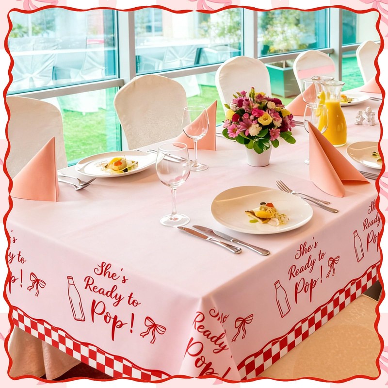 Sieral 4 Pcs She's Ready to Pop Baby Shower Decorations