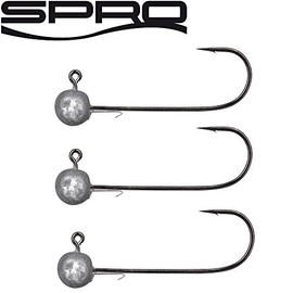 Spro Round Jig Head HD Jig 90-3 Jig Hooks for Rubber Fishing, Jig Heads, Lead Head for Jigging, Fishing Hooks for Rubber Bait, Size: 28 g / Size 5/0