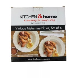 Kitchen & Home Vintage Melamine 9” Plates Set of 4 New Open Box