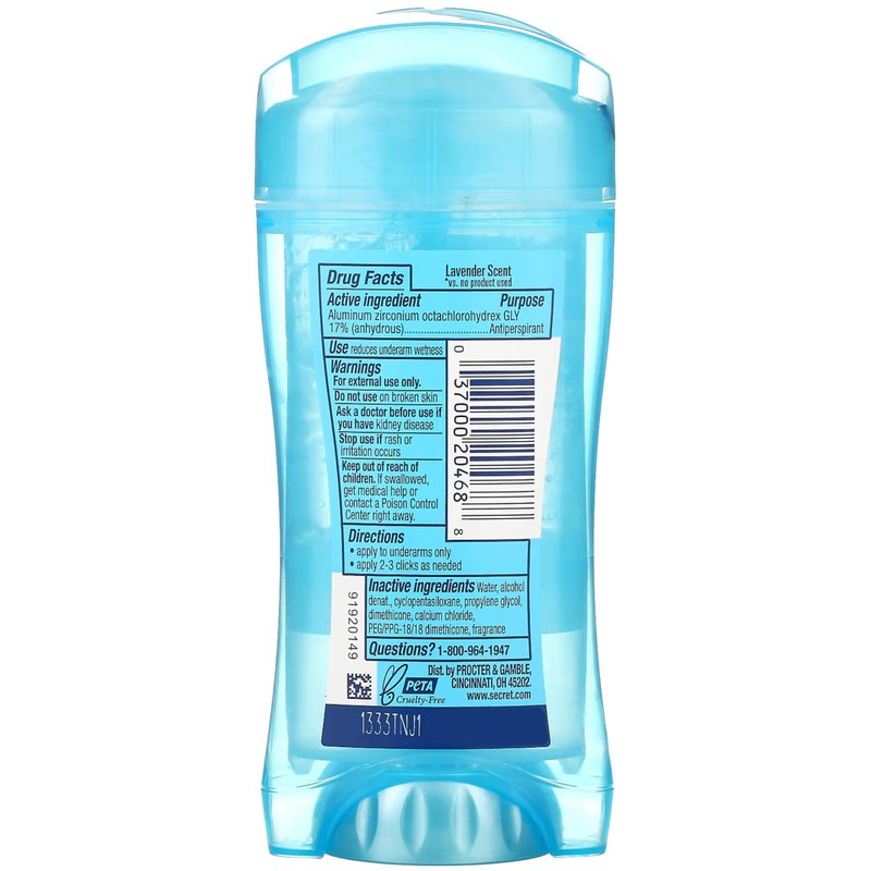 Secret Anti-Perspirant Deodorant Clear Gel Luxe Lavender 2.7 oz