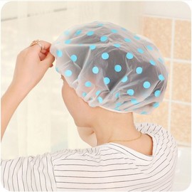 Cutie Polka Dot Shower Cap (Blue) 6ea