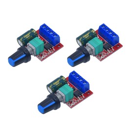 Holy Feater 5A Mini DC Motor PWM Speed Controller - Variable Speed Controller for Motor with High Voltage Protection and Automatic Fuse Recovery (3Pcs)