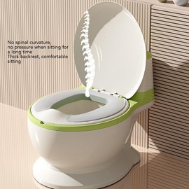 Luqeeg Portable Potty Training Seat, Toddler Kids Toilet Chair with Cleaning Brush, Adjustable, Non Slip, Green