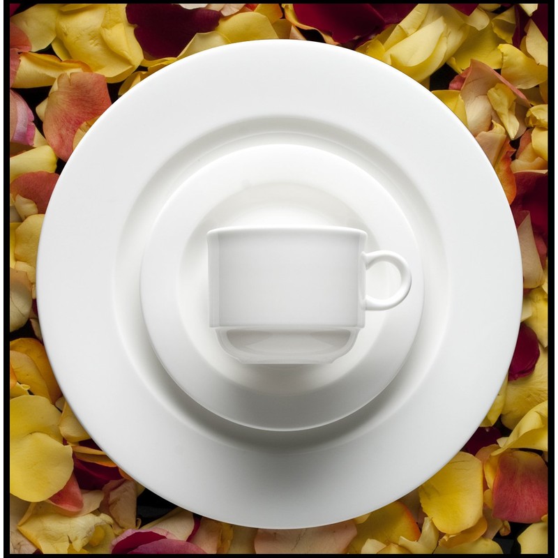 Fortessa Fortaluxe SuperWhite Vitrified China Dinnerware, Cassia 8-Ounce Stackable Coffee/Tea