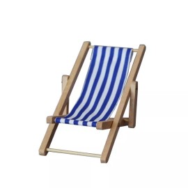 Unbranded (Lot 2) 1: 12 Miniature Furniture Folding Beach Chair Yard Deck Chair