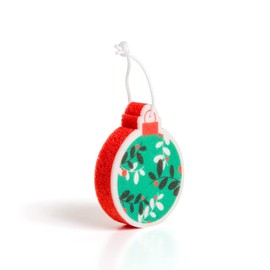 martini SPA - Xmas Collection - Schwamm in Form Einer Weihnachtskugel aus Polyurethan mit Kordel, rot und grün, 12,5 x 10,4 x 2,8 cm, 23 g, 1 Stück