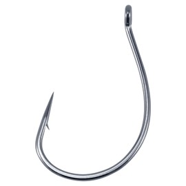 Dr.Fish - Paquete de 100 ganchos de tiro de gota de acero de alto carbono, ganchos de pesca para lubina, gancho de púas de níquel negro para plataforma de tiro de gota para pesca de agua dulce #1/0