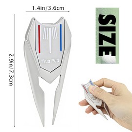 LCJAOF Golf Ball Marker Divot Tool - Multi-Functional Golf Fork Putter Cleaner Pitch Mark Repair Golf Accessory(Silver)