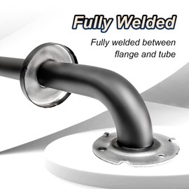 18 Inch Handicap Grab Bars, 2 Pack Stainless Steel Grab Bar for Bathtubs and Showers, Wall Mount Safety Shower Grab Bars for Seniors Injury Elderly, Matte Black