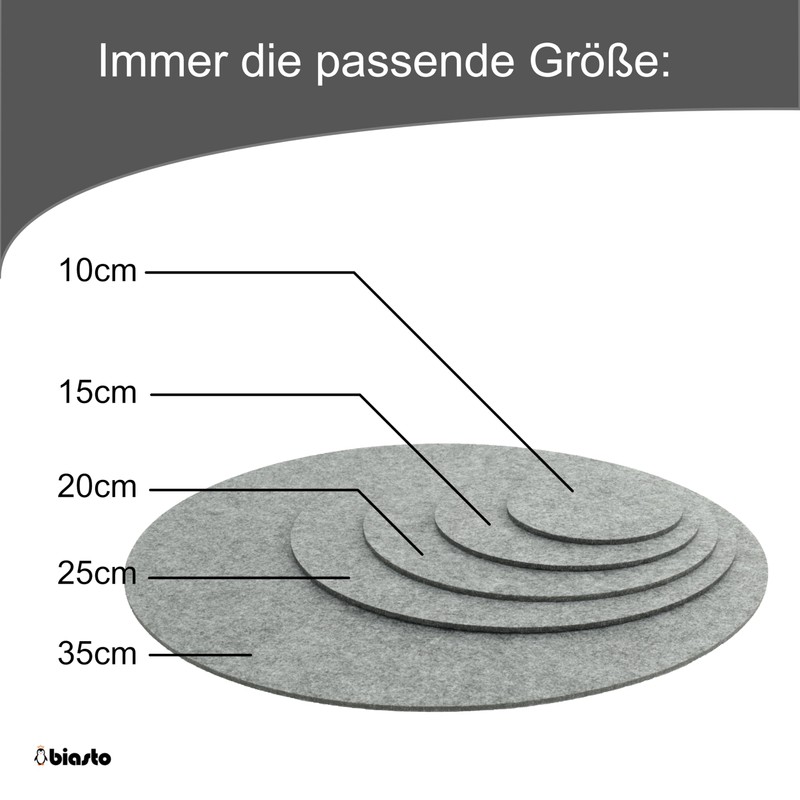 Round Place Mat Felt Coaster in 35 cm, Bordeaux (HF003)