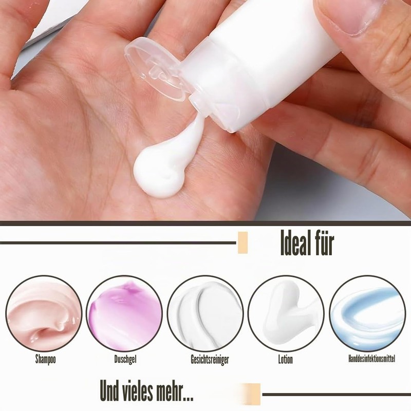 YAYNO Pack of 6 Refillable Empty Tubes 30/50 ml Transparent