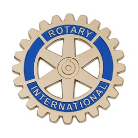 Rotary International Round Auto Emblem - [Gold & Blue][3'' Diameter]
