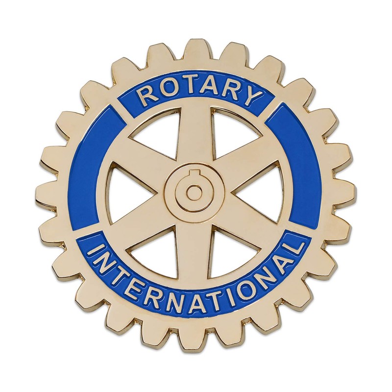 Rotary International Round Auto Emblem - [Gold & Blue][3'' Diameter]