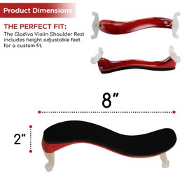 Gladiva Violin Shoulder Rest, Shoulder rest for 4/4 and 3/4 violin, Wooden Viola shoulder Rest with Height Adjustable and Collapsible feet, Dense Foam Padding