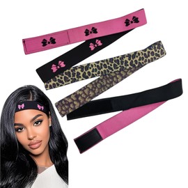 TIKIYOUN 3 Pcs Lace Melting Band - Wig Band for Lace Front Wigs, Adjustable Double-Sided Edge Wrap Head Bands for Frontals, Edges Laying, Secure Hold, No Slip Magic Buckle Melting Multicolor