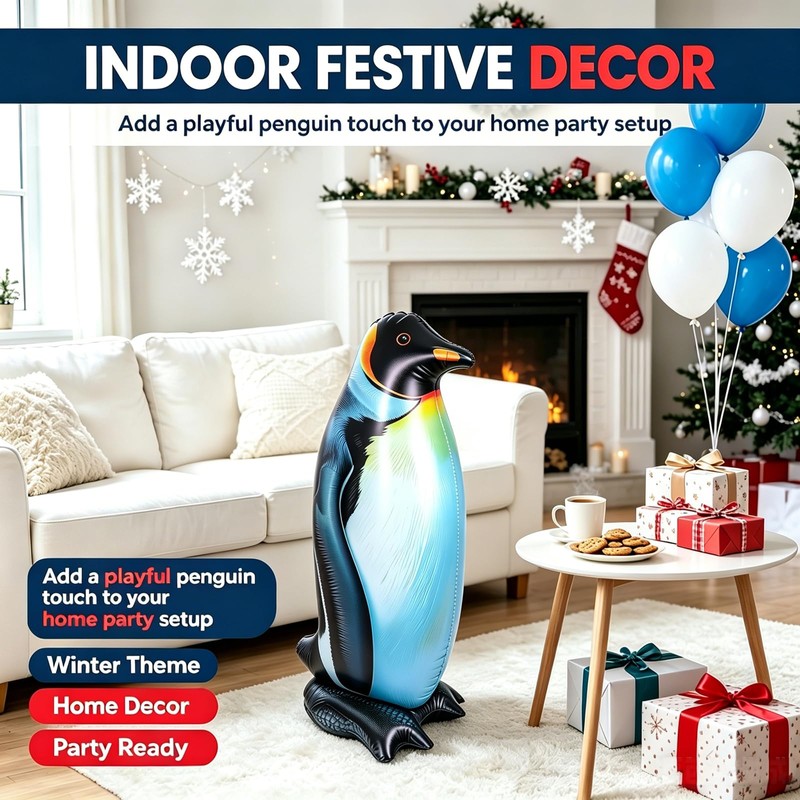 Inflatable Penguin Toy, Interesting Realistic Animal Figure Prop (1Pcs)