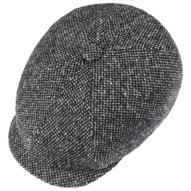 Mayser Seven Dover Flat Cap Peaked Cap Flat Cap Wool Cap Men's – Made in the EU with Peak, Lining, Lining Winter Autumn Winter, black, 60