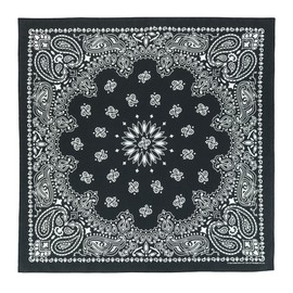 CTM® Unisex Cotton Giant-Danna 35 Inch Large Bandanas, Black