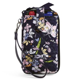 Vera Bradley Pulsera de algodón para smartphone con protección RFID, Bloom Boom Navy - Algodón reciclado, Talla unica