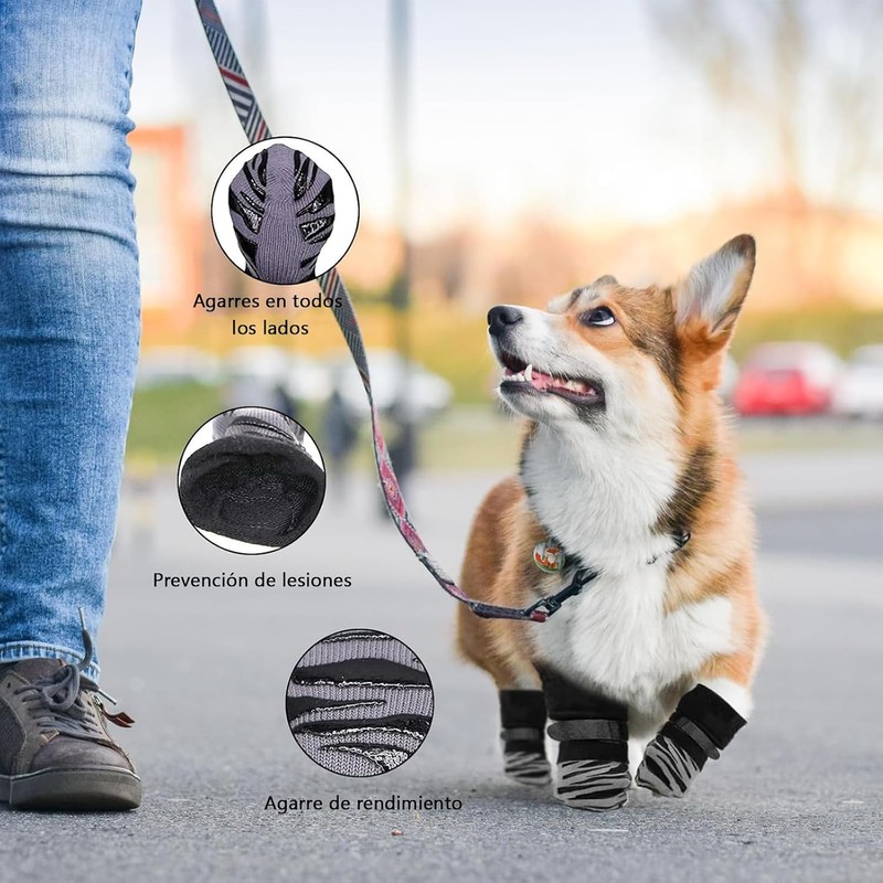 Calcetines Antideslizantes para Perros, Zapatos para Perros, Talla M