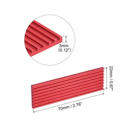 sourcing map 2 Pack M.2 2280 Nvme SSD Heatsink Cooler with Thermal Pad Alloy Aluminum Heat Sink Cooling Sink for Laptop, 70x22x3mm, Red