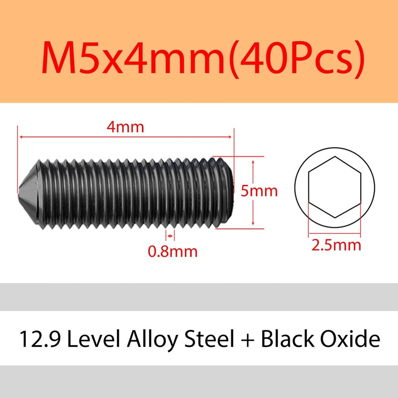 ORANXIN M5 x 4 mm 40 Pieces Taper Point Set