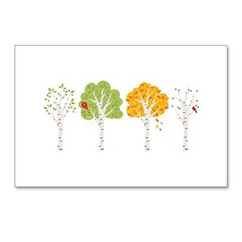 CafePress Four Seasons Spring Summer Fall Winter Birch Trees Postcards (Package of 8), 6"x4" Glossy Print Note Card