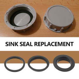 ECSiNG Set of 2 Seal Set for 1 ¼ Inch Siphon Rubber Seal Flat Wedge Seal Replacement for 1 1/4 Inch Drain Pipe Sink Odour Trap Siphon Pipe Siphon Bottle Siphon Black