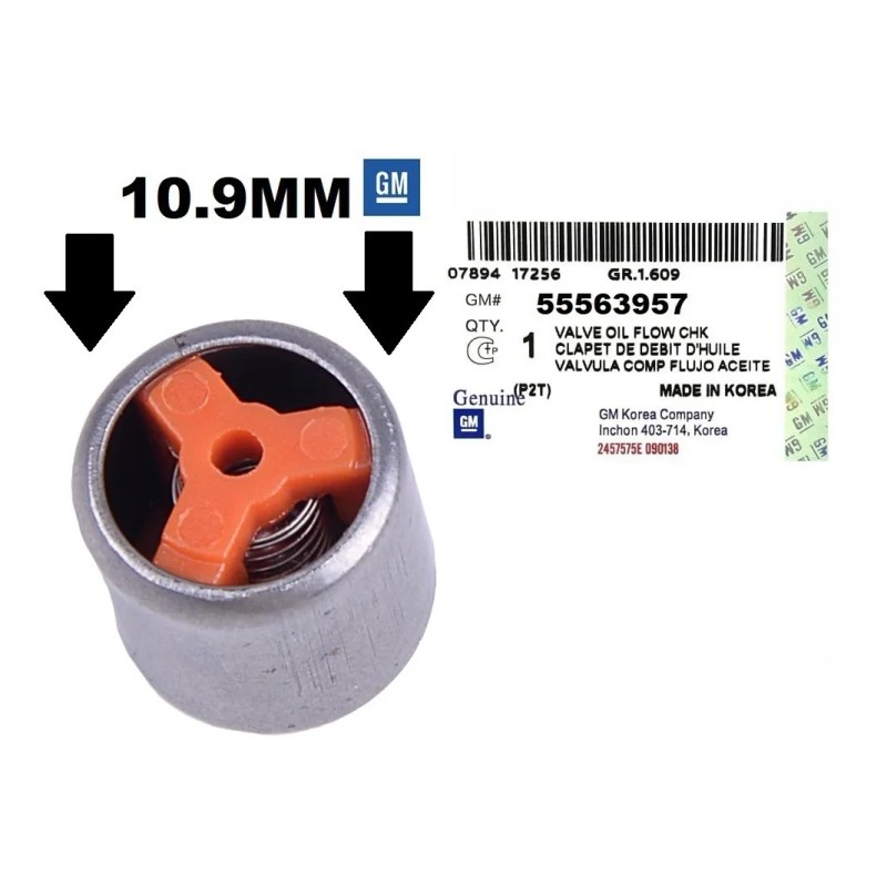 Valvula Verificadora Flujo Aceite Sonic Cruze Naranja Original