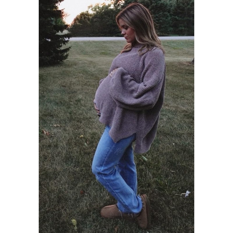 PinkBlush Blue Straight Leg Frayed Hem Maternity Jeans