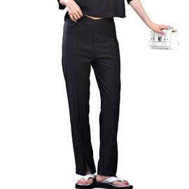 Teddy Women's Long Rash Guard Pants, Amphibious, Swimwear, Body Cover, Thin, UPF50+, Spring/Summer, Swimwear-b015, Black, LL