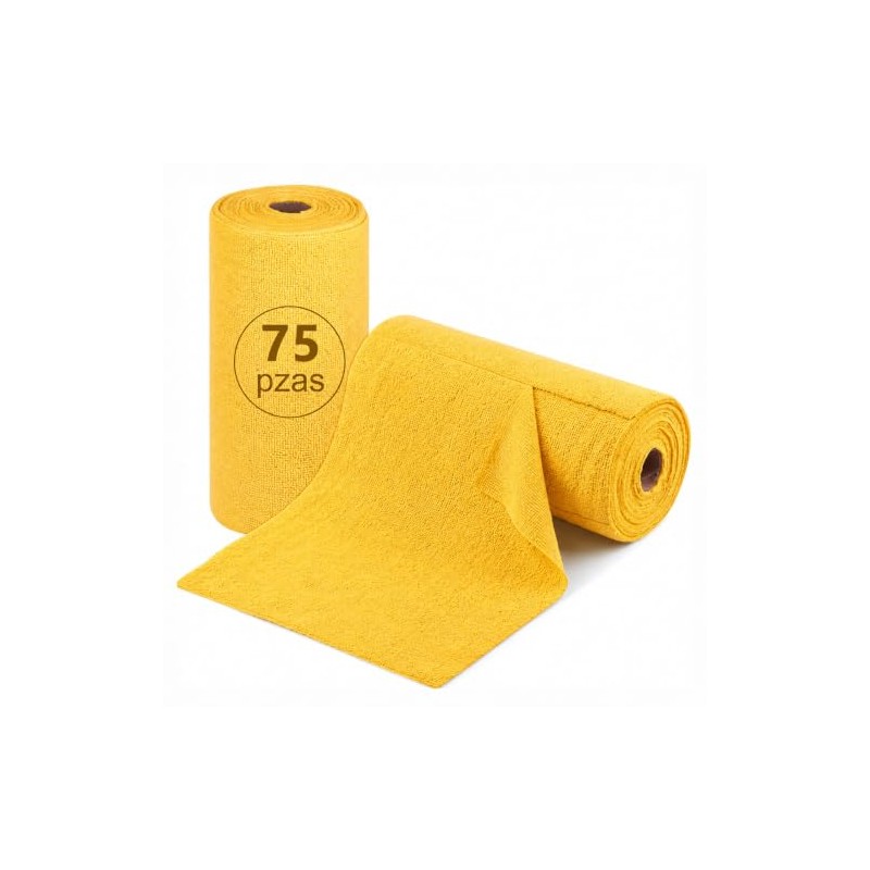 Rollo de Toallas de Microfibra,Paquete de 75,Paños de Microfibra,Trapos de