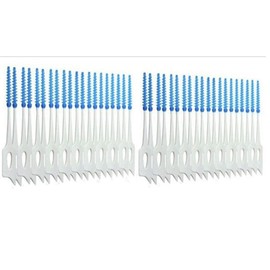 Interdentalbürsten, Silikon-Zahnstocher, Zahnreinigungsbürsten, tragbare Zahnseidebürsten für Zahnspangen, Mundreinigung, 40 Stück