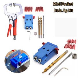 TopHomer Pocket Hole Jig System Kit, Pocket Screw Jig, Durable Pocket Hole Locator Adjustable Dual Hole Configuration for Woodworking Home Projects Clamping Fixing Work(Style B)