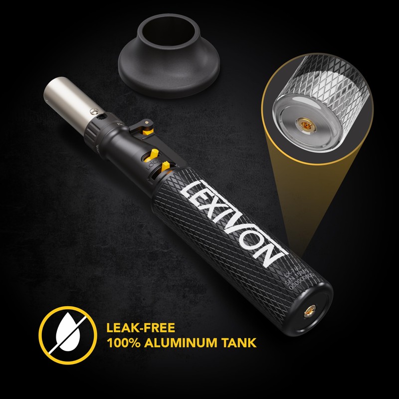 LEXIVON Butane Blow Torch, Refillable Upright Lighter with Adjustable Flame