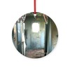 CafePress Inside Rustic Caboose Round 4" MDF Holiday Ornament