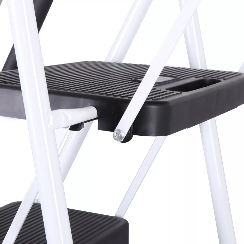 SEGAWE 5 Step Ladder Folding Steel Step Stoo w/Non-Slip Wide